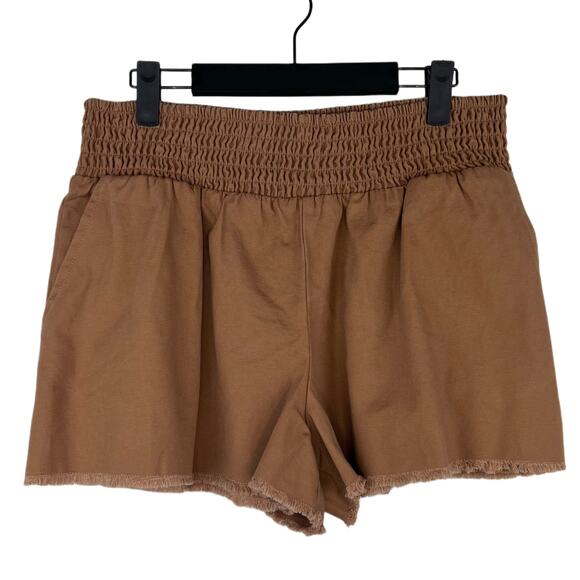 NWT Wild Fable High Waisted Elastic Pull On Shorts in Cognac Brown Size Medium - Picture 2 of 7